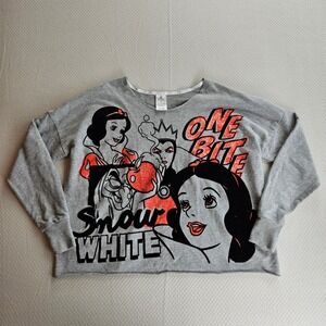 Disney Store Japan Snow White Sweater Graphic Sweatshirt Gray Women M Boxy Crop